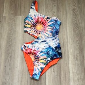 Vibrant One-Shoulder Women Swim One Piece